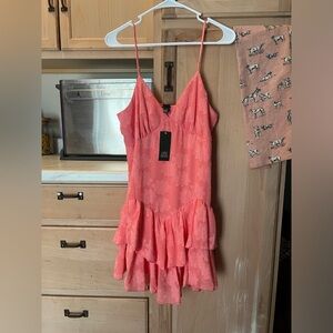 Coral, floral Wild Fable New with Tags Mini Dress with Ruffles